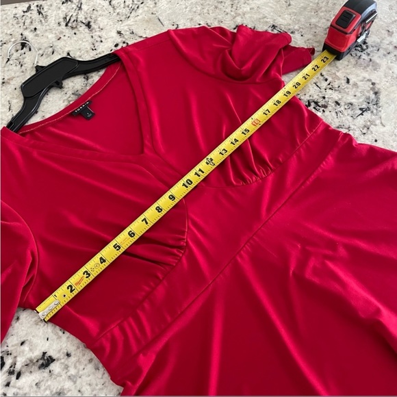 Torrid Red Studio Knit V-Neck Flutter Sleeve Peplum Top 1X - Picture 10 of 10